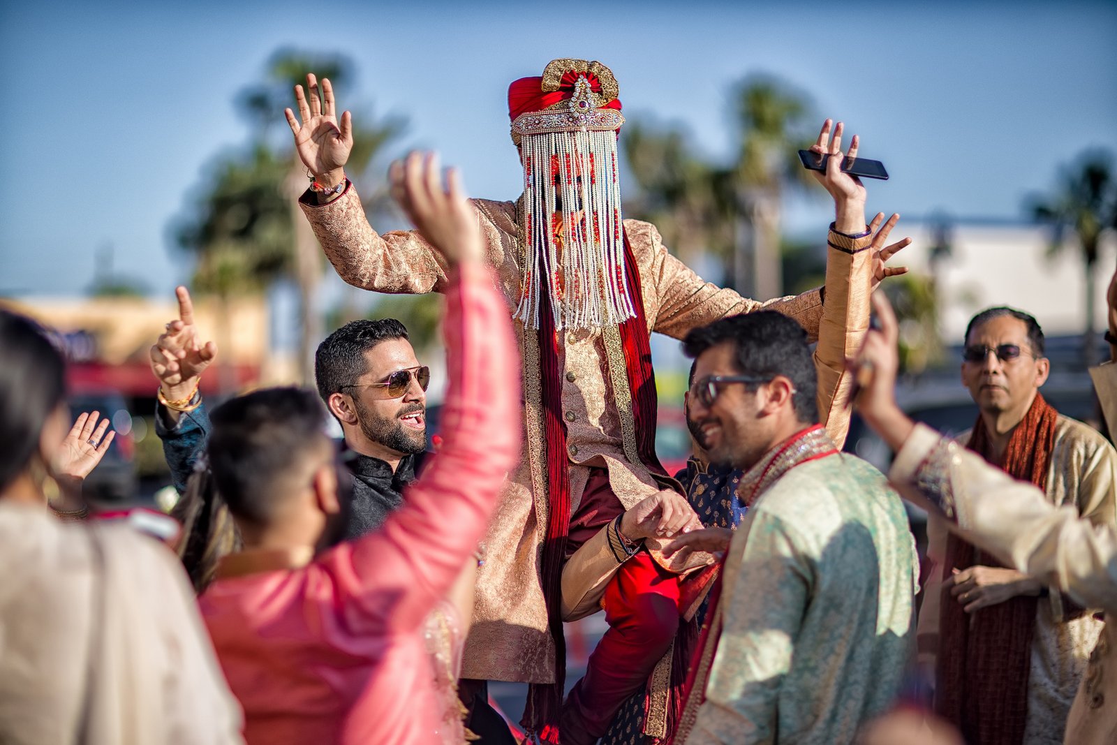 Colorful Baraat celebration