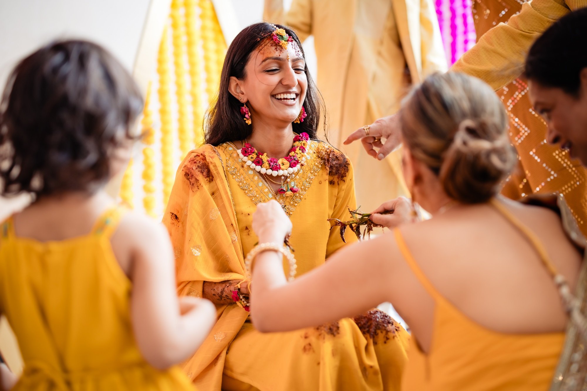 Bride during Haldi ceremony